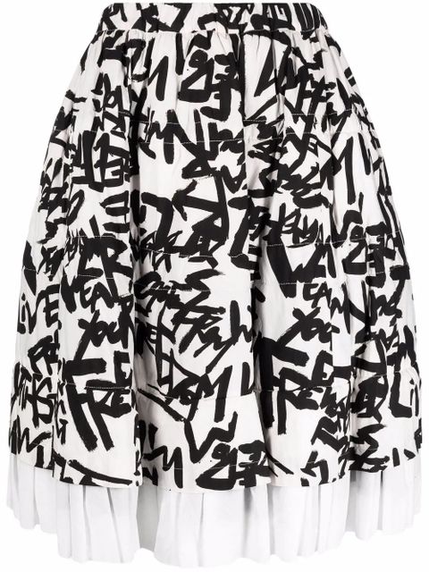 Comme Des Garçons Live Free-print skirt - Black - zdjęcie produktu nr 1