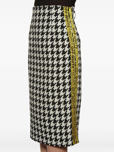 Off-White houndstooth midi skirt - Black