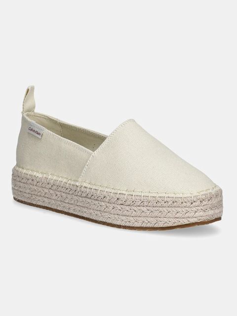 Calvin Klein Jeans espadryle PLATFORM ESPADRILLE ML CS kolor beżowy na platformie YW0YW01871 - zdjęcie produktu nr 1