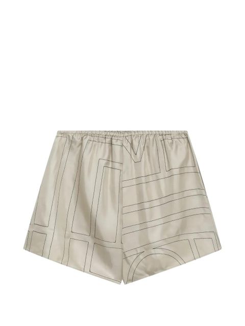 TOTEME monogram silk shorts - Neutrals - zdjęcie produktu nr 2