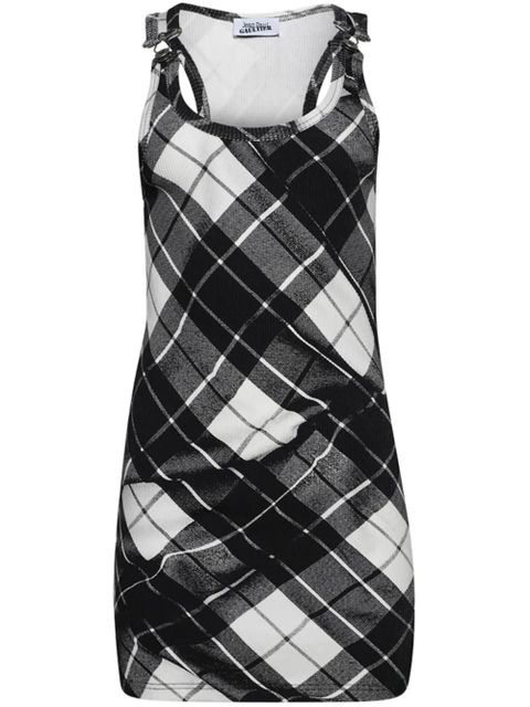 Jean Paul Gaultier strapped tartan dress - Black - zdjęcie produktu nr 1