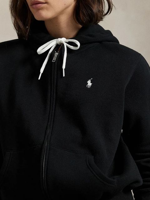 Polo Ralph Lauren bluza damska kolor czarny z kapturem gładka 211971699