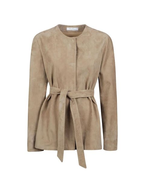 Max Mara belted suede jacket - Neutrals - zdjęcie produktu nr 1