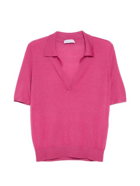 Gabriela Hearst V-neck polo top - Pink - zdjęcie produktu nr 1