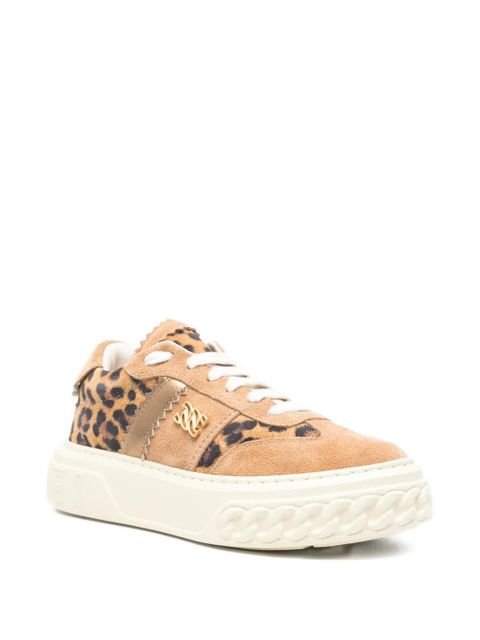 Casadei leopard-print logo-detail sneakers - Neutrals