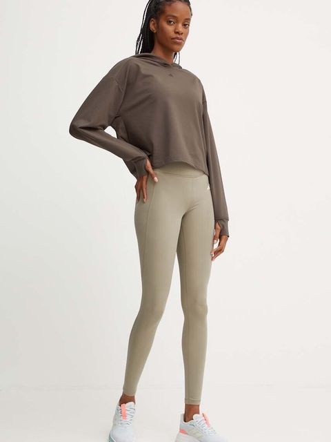 adidas Performance bluza treningowa Strength kolor brązowy z kapturem gładka IW3190 - zdjęcie produktu nr 2