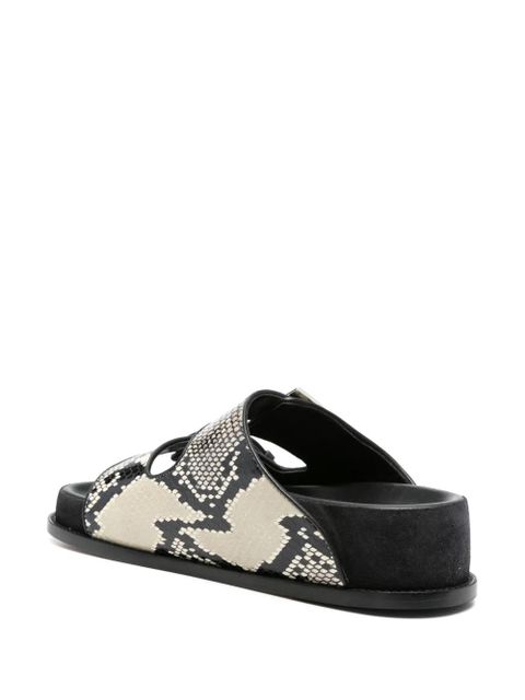 Paris Texas snakeskin sandals - Neutrals