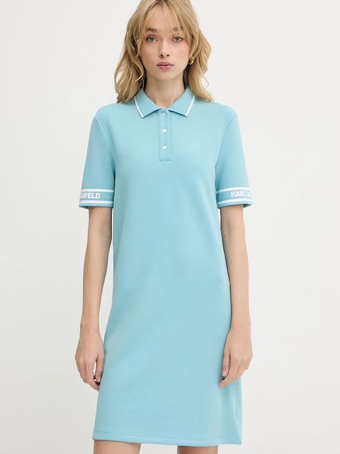 Karl Lagerfeld sukienka kolor niebieski mini prosta A3W13003 - zdjęcie produktu nr 1