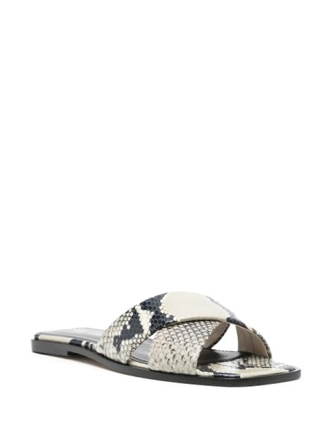 Paris Texas snakeskin-effect sandals - Neutrals