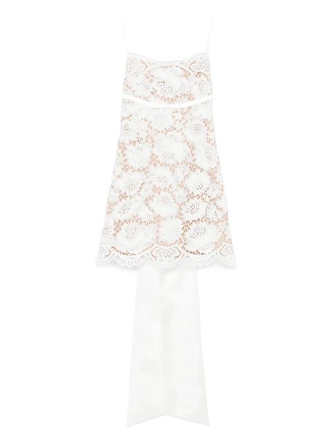 Self-Portrait lace scalloped-hem dress - White - zdjęcie produktu nr 1