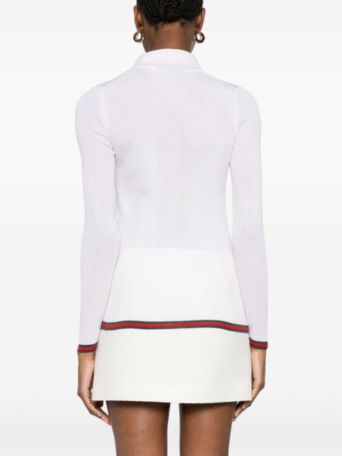 Gucci Web-stripe polo top - White