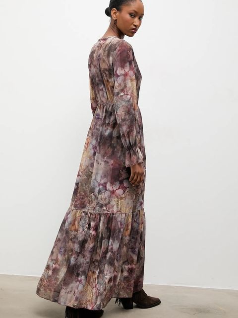 Answear.LAB sukienka kolor szary maxi rozkloszowana - zdjęcie produktu nr 1