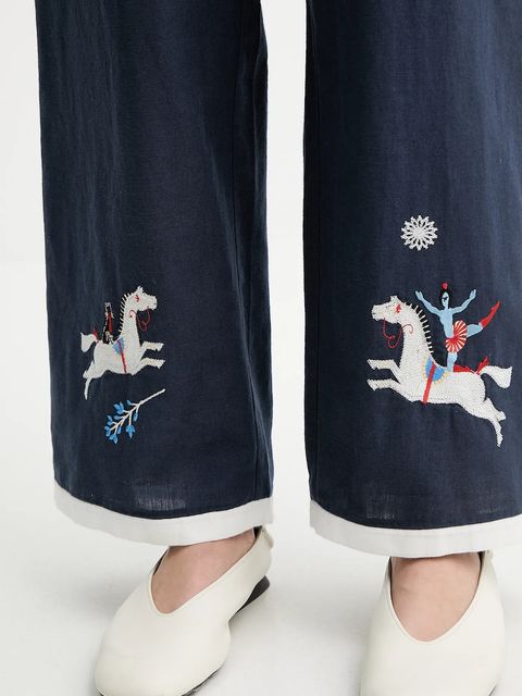 The Sleeper spodnie z domieszką lnu