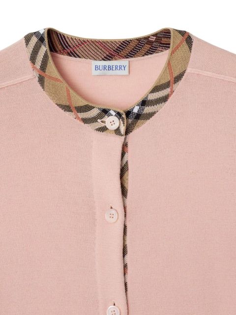 Burberry check-trimmed cardigan - Pink - zdjęcie produktu nr 2