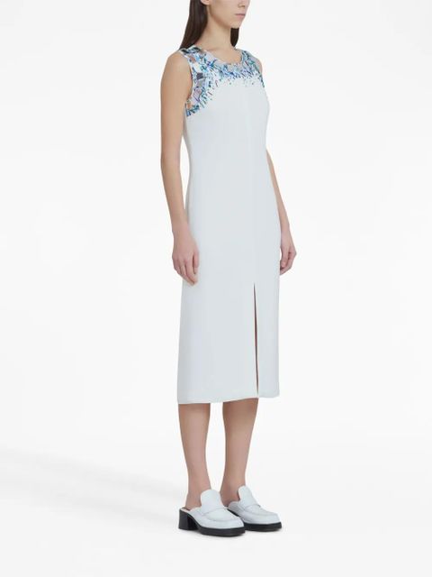 Marni embellished sleeveless midi dress - White