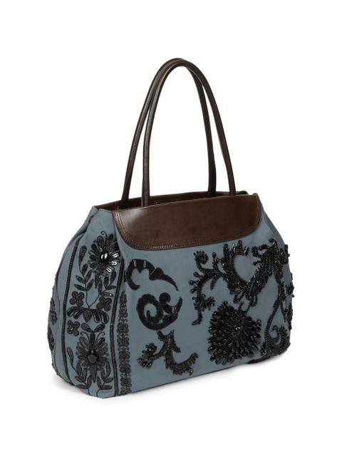 DRIES VAN NOTEN embroidered shoulder bag - Blue