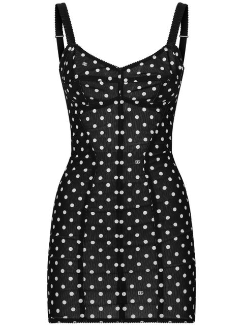 Dolce & Gabbana polka-dot corset minidress - Black - zdjęcie produktu nr 1