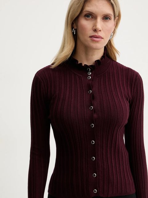 Morgan kardigan damski kolor bordowy lekki MUOLI