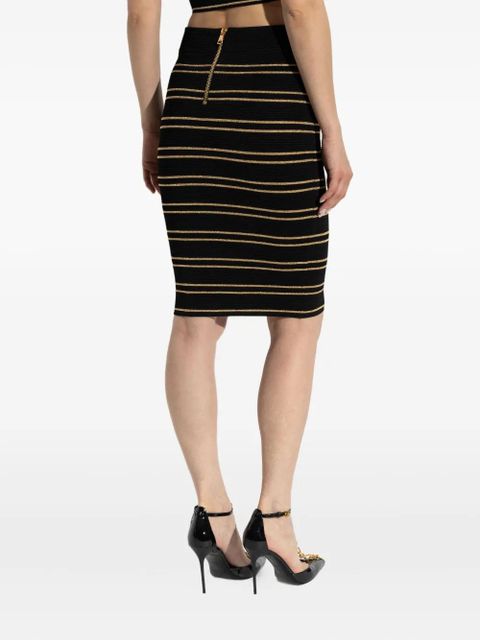 Balmain striped pencil skirt - Black