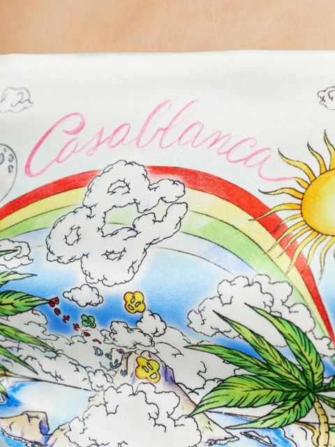 Casablanca Better Days graphic-print crop top - White