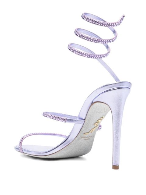 René Caovilla 115mm crystal ankle wrap heeled sandals - White - zdjęcie produktu nr 2