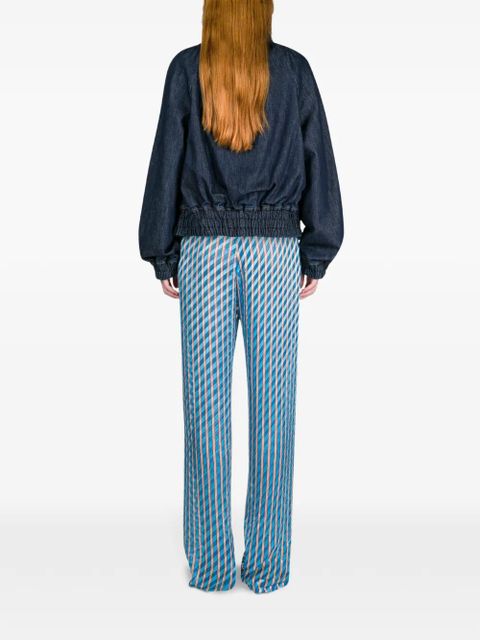 DRIES VAN NOTEN denim ruffled cocoon jacket - Blue