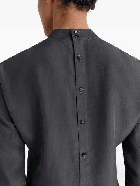 LEMAIRE long-sleeve plastron blouse - Grey