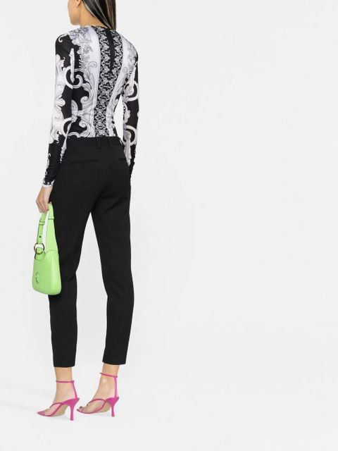 Versace Barocco-print cut-out bodysuit - Black