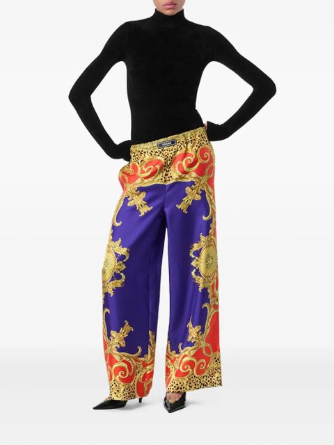 Versace baroque-print elastic-waist trousers - Purple