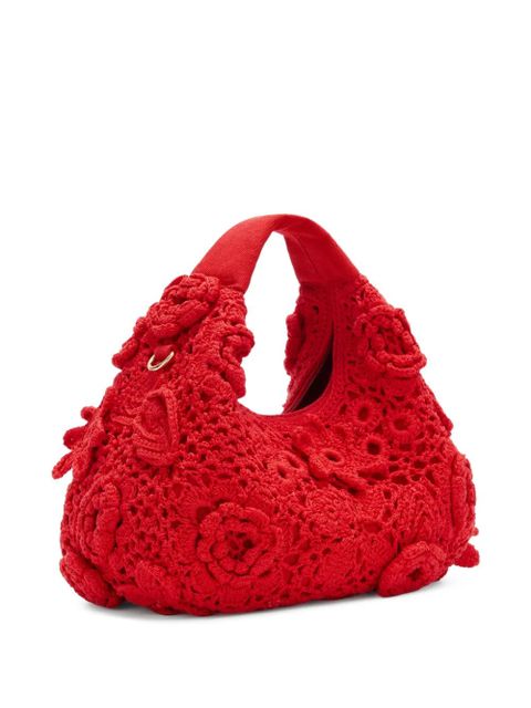 GANNI floral appliqué tote bag - Red - zdjęcie produktu nr 2