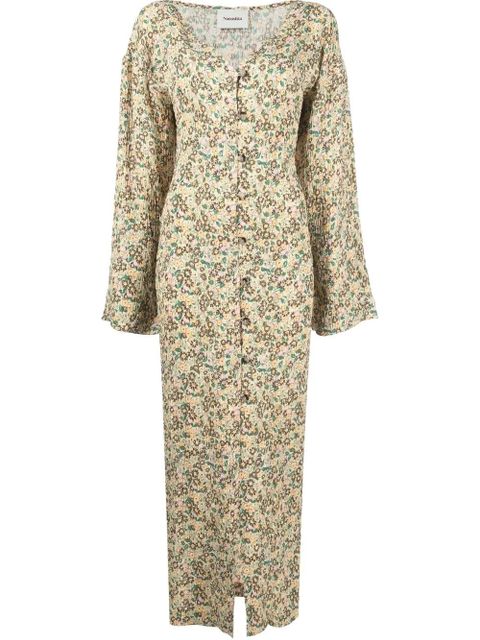 Nanushka floral-print button-down maxi dress - Yellow - zdjęcie produktu nr 1