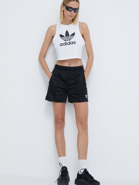 adidas Originals szorty Firebird damskie kolor czarny z aplikacją high waist IU2425 - zdjęcie produktu nr 2