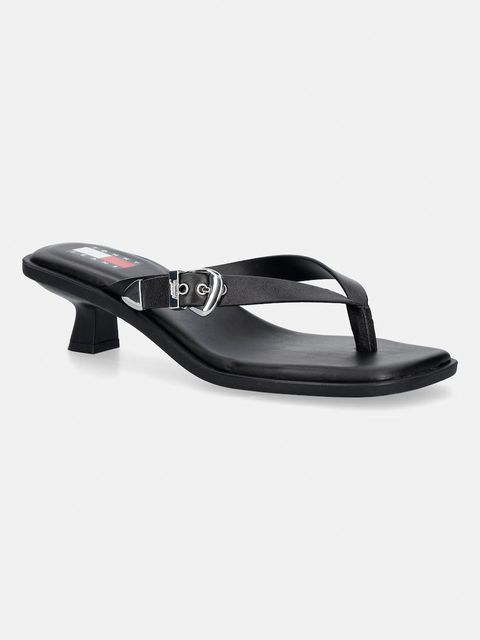Tommy Jeans japonki damskie skórzane TJW KITTEN HEEL LEATHER SANDALS - zdjęcie produktu nr 1