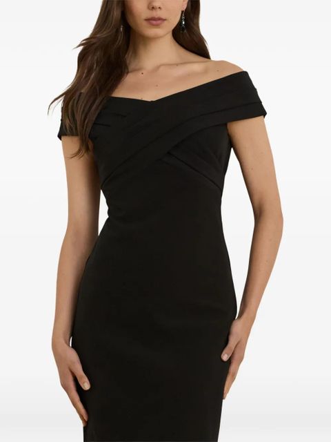 Lauren Ralph Lauren crossover off-shoulder midi dress - Black