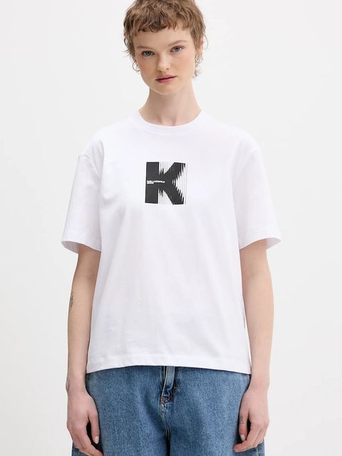 Karl Lagerfeld Jeans t-shirt bawełniany damski kolor biały B1W17055 - zdjęcie produktu nr 1