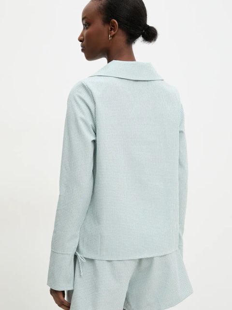 Answear.LAB koszula damska kolor zielony regular z kołnierzykiem klasycznym