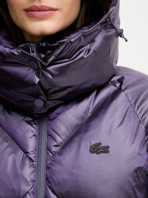 Lacoste kurtka puchowa kolor fioletowy zimowa oversize BF5326