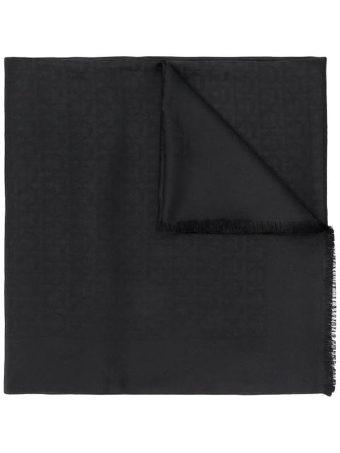 Ferragamo jacquard Gancini shawl - Black - zdjęcie produktu nr 1