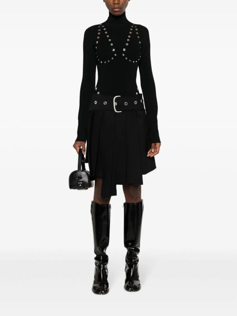 Off-White eyelet-embellished knitted top - Black - zdjęcie produktu nr 2