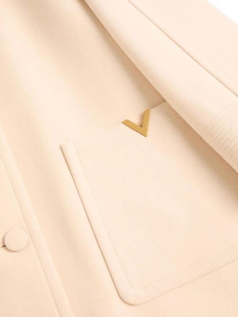 Valentino Garavani V-detail wool peacoat - Neutrals