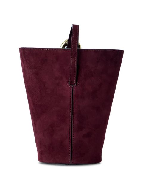 Chloé sculptural handle suede clutch bag - Red