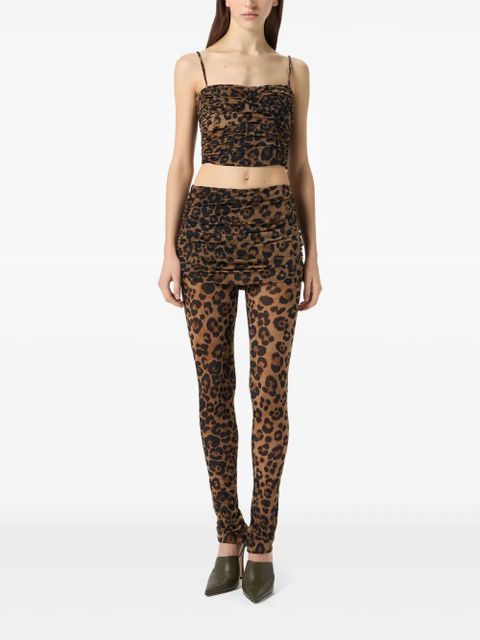 Blumarine ruched leopard-print cropped top - Brown - zdjęcie produktu nr 2