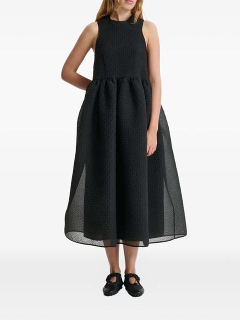 Cecilie Bahnsen Dora bow-detail cloqué dress - Black - zdjęcie produktu nr 2