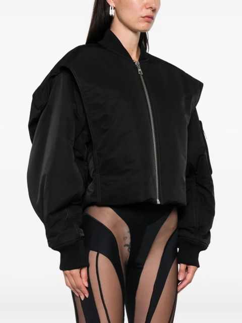 Jean Paul Gaultier zip-fastening cropped bomber jacket - Black