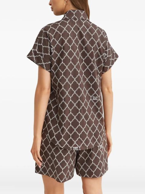 Max Mara Sponda logo-print button shirt - Brown