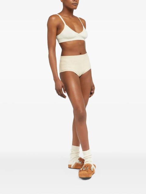 Alanui ribbed cashmere shorts - White