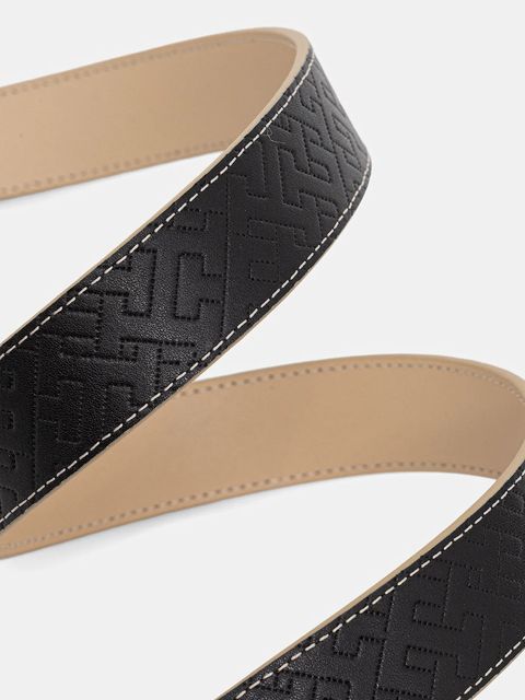 Tommy Hilfiger pasek skórzany dwustronny damski kolor granatowy AW0AW18256