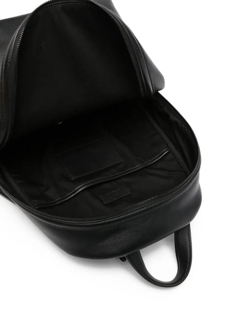 Moncler logo-patch leather backpack - Black