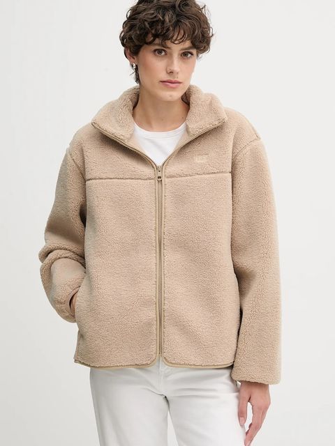 Tommy Hilfiger bluza polarowa damska kolor beżowy gładka WW0WW48260 - zdjęcie produktu nr 1