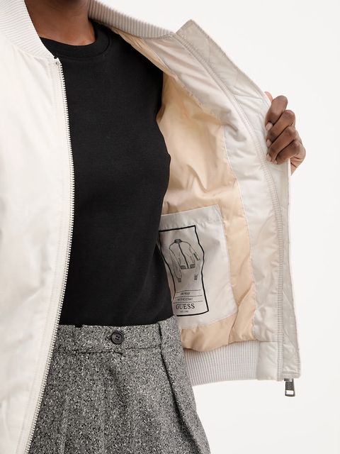 Guess kurtka bomber PHILOMENE kolor beżowy zimowa W5YL08 WHDK2